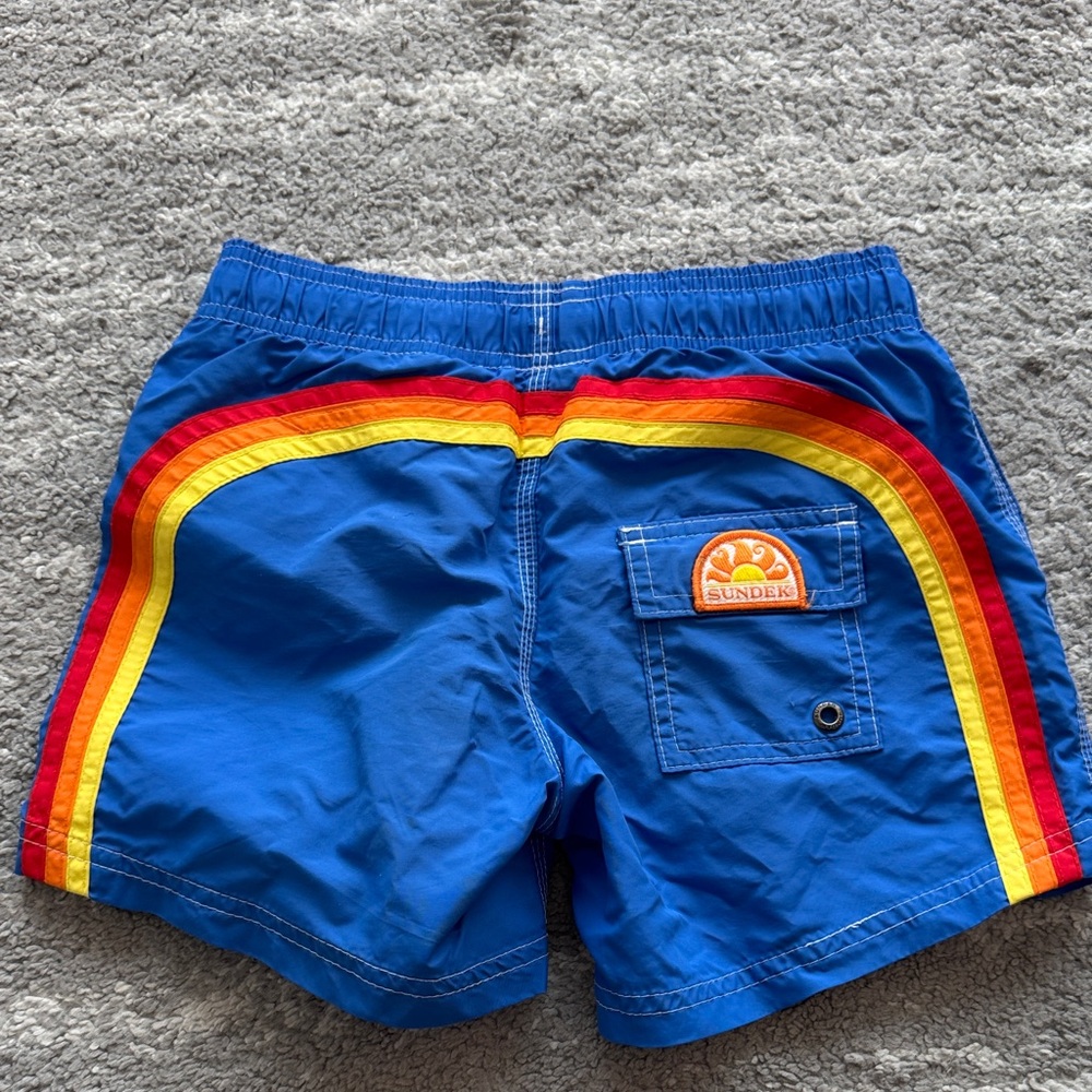 Sundek Kids Blue Shorts with Rainbow Accents